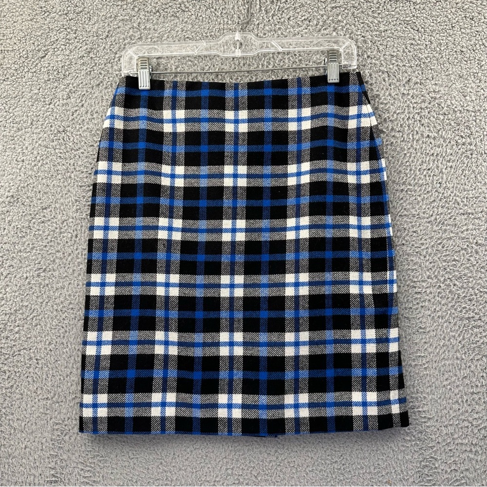 Talbots Plaid Pencil Skirt Wool Blend Knee Length Academia School Preppy Y2K 4P
